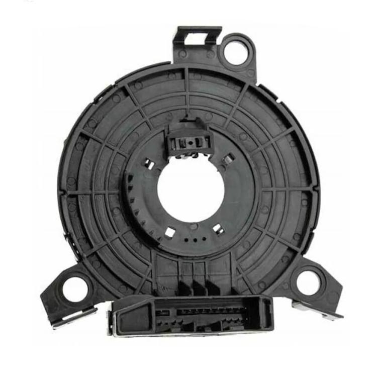 Steering wheel airbag clock spring spiral cable, black circular connector plate view
