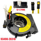 Steering wheel clock spring spiral cable with 12+2 pin ports and yellow warning labels