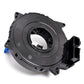 Steering wheel clock spring contact assembly, black plastic with connector housing
