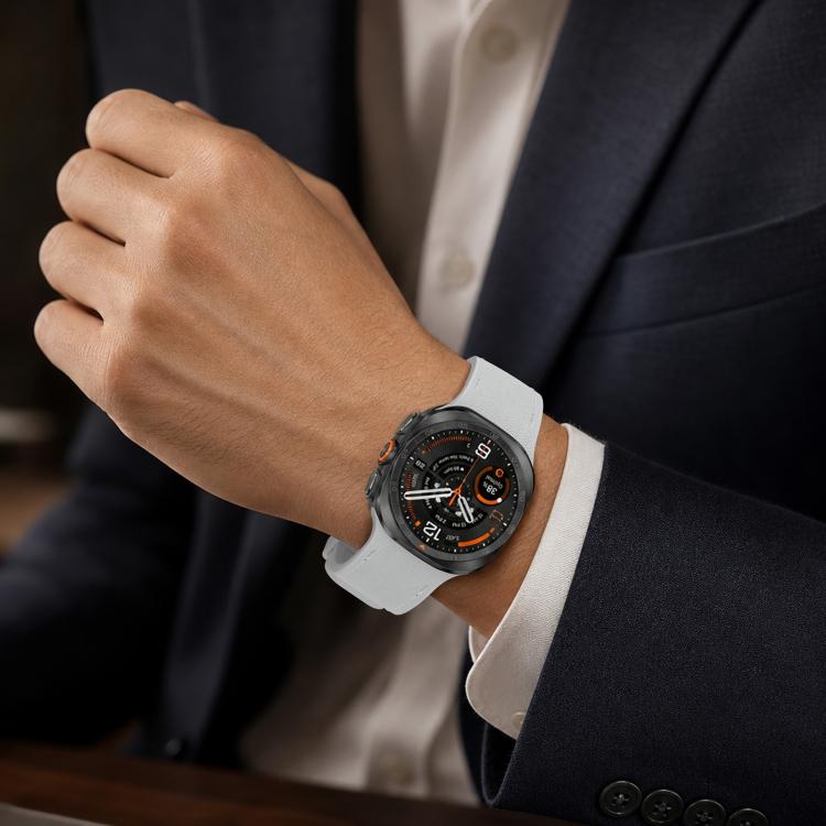 Solid Color Silicone Hybrid Vegan Leather Watch Band, For Galaxy Watch Ultra2 2026 / 2025 / 1 2024