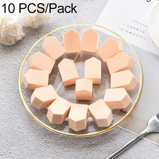 Nude peach small-house makeup sponges, 10-pack cube blenders in tray