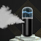 Black portable facial nano mist sprayer with visible cold mist plume