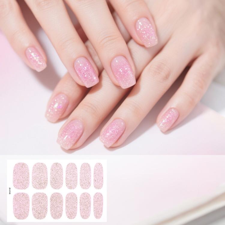 12 PCS/Sheet Waterproof Solid-Color Glitter Nail Stickers