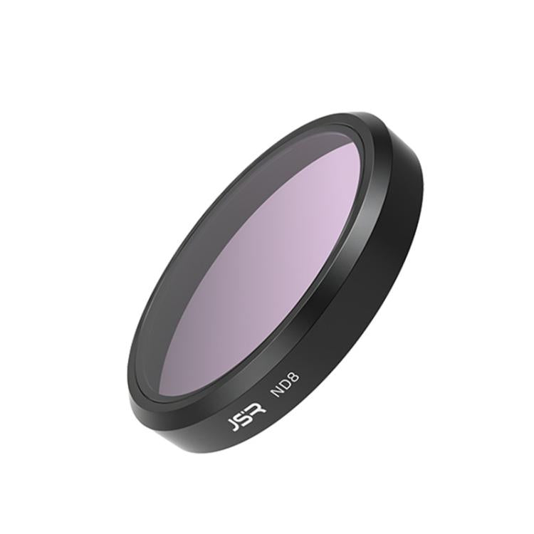 Black ND8 lens filter with purple-tinted circular glass and JSR 3 marking.
