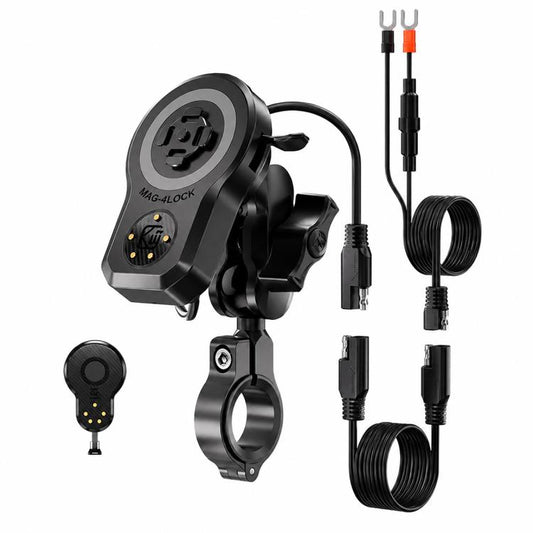 45W Motorcycle 360-degree Rotating Magnetic Phone Wireless Charger Holder, Handlebar Model-A1, Rearview Mirror Mount-A2, Rearview Mirror Arm-A3, M8 Screw-A4, Crossbar-A5, Heavy-Duty Clamp-A6, Oil Pump Base-A7