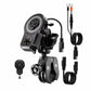 Motorcycle magnetic phone charger mount with metal base plate and charging adapters