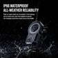 Black motorcycle magnetic phone charger holder with rotating mount, water-resistant design