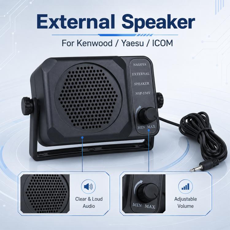 NSP-150V Car Radio External Speaker with Volume Control and Adjustable Stand