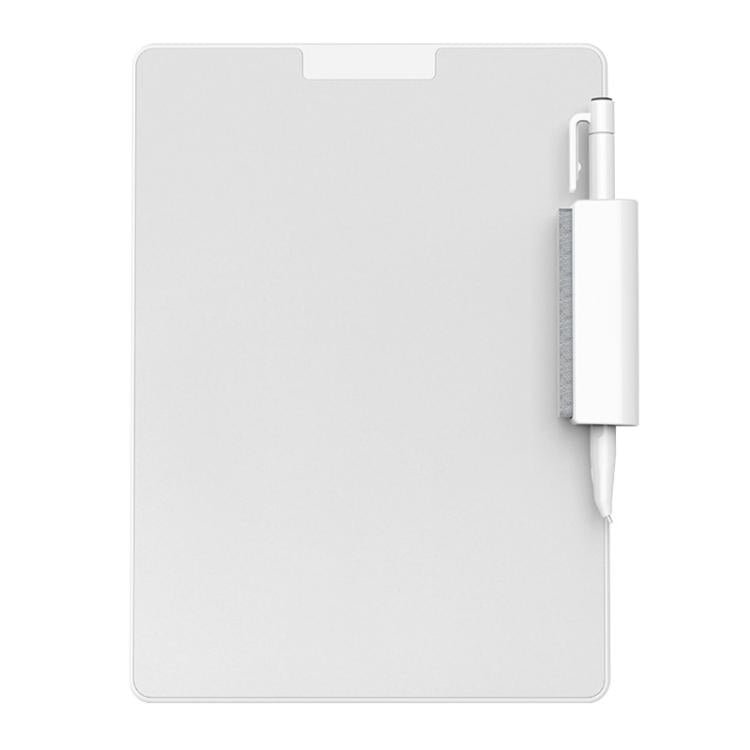 Magnetic whiteboard with attached magnetic stylus and smooth writing surface