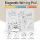 Magnetic whiteboard writing pad with example sketches and diagrams on surface