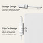 Magnetic whiteboard with magnetic pen holder and clip-on eraser on the edge