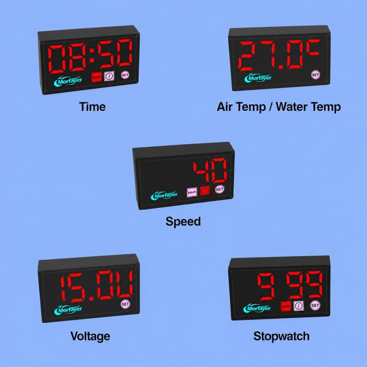 5-in-1 Motorcycle / Electric Bike Multifunctional Vehicle Speedometer with GPS Module, Air Temperature Version, Water Temperature Version