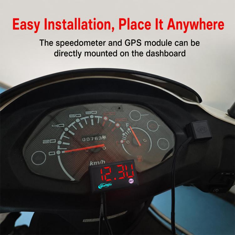 5-in-1 Motorcycle / Electric Bike Multifunctional Vehicle Speedometer with GPS Module, Air Temperature Version, Water Temperature Version