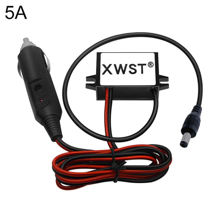 Car cigarette-lighter to DC 5.5x2.1 power module kit, 5A, with cables and plug