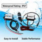 Car DC power module kit with IP67 waterproof-rated box and attached cables