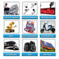 Car power module kit use-case icons showing automation, surveillance, and LED display