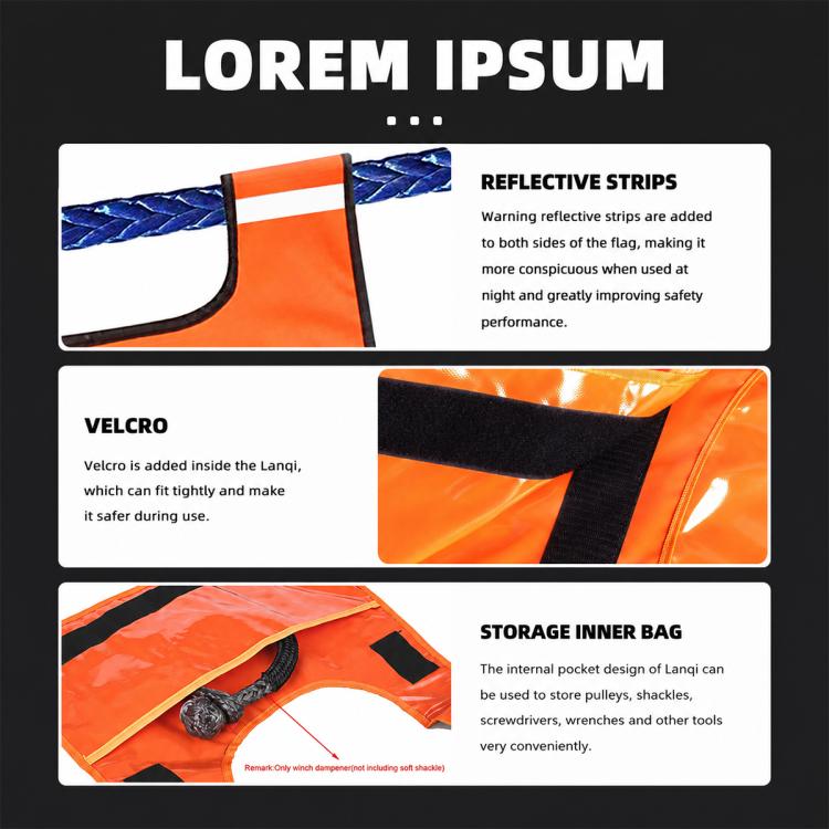 Hooked Rope Damping Reflective Strip Warning Trailer Cable Flag