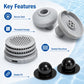Pool inlet plug set with vented gray strainer and black sealing stoppers