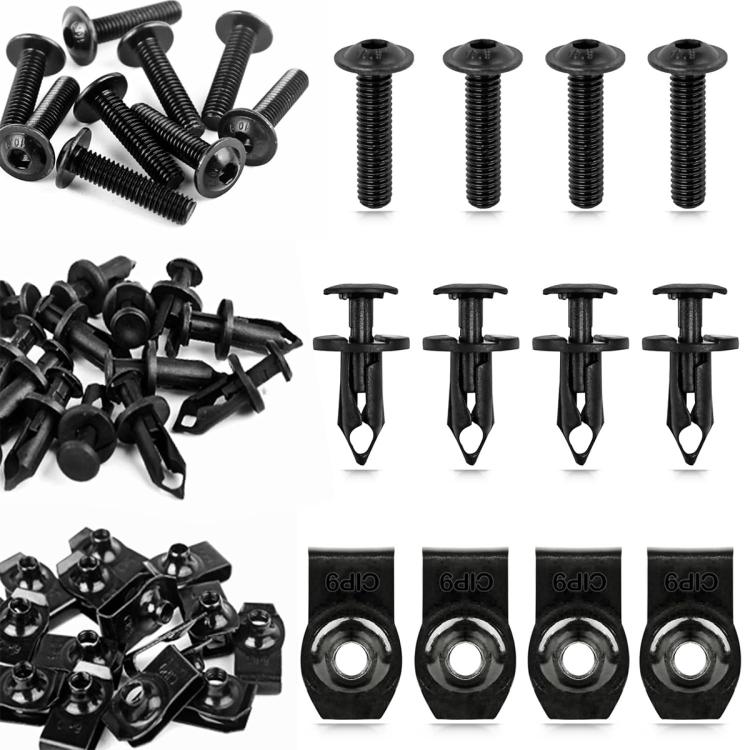10 PCS/Set U-shaped Flat Clip Nut Fastener Rivet Clips Car Body Panel Torx Screws