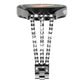 xDfind Universal Flat End Three Diamond Metal Watch Band, 20mm