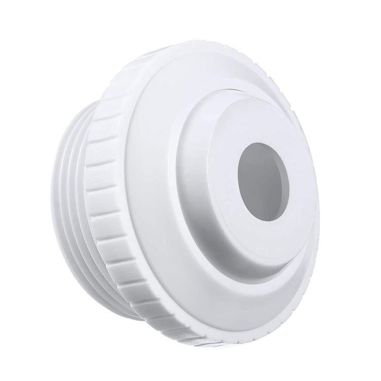 Pool massage eye jet head, white housing with gray circular nozzle insert