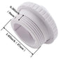 Pool massage eye jet head, side view of white adjustable nozzle opening