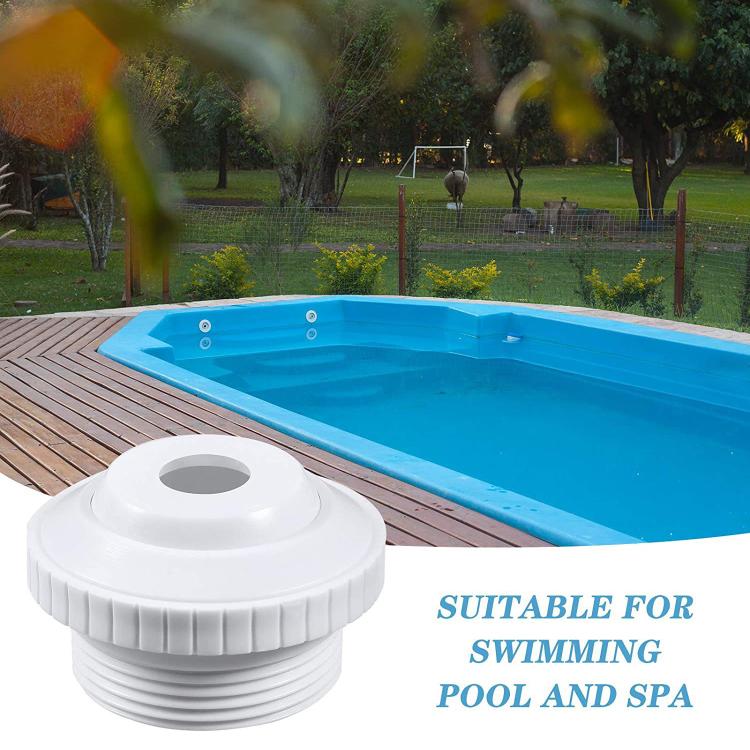 Pool massage eye jet head, white adjustable cap with gray nozzle insert