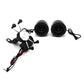 Motorcycle phone mount speaker kit with dual horn speakers and mirror mounting bracket