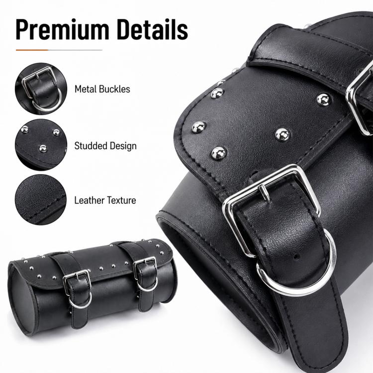 Vintage Leather Handlebar Hanging Bag for Motorcycles and Electric Bikes