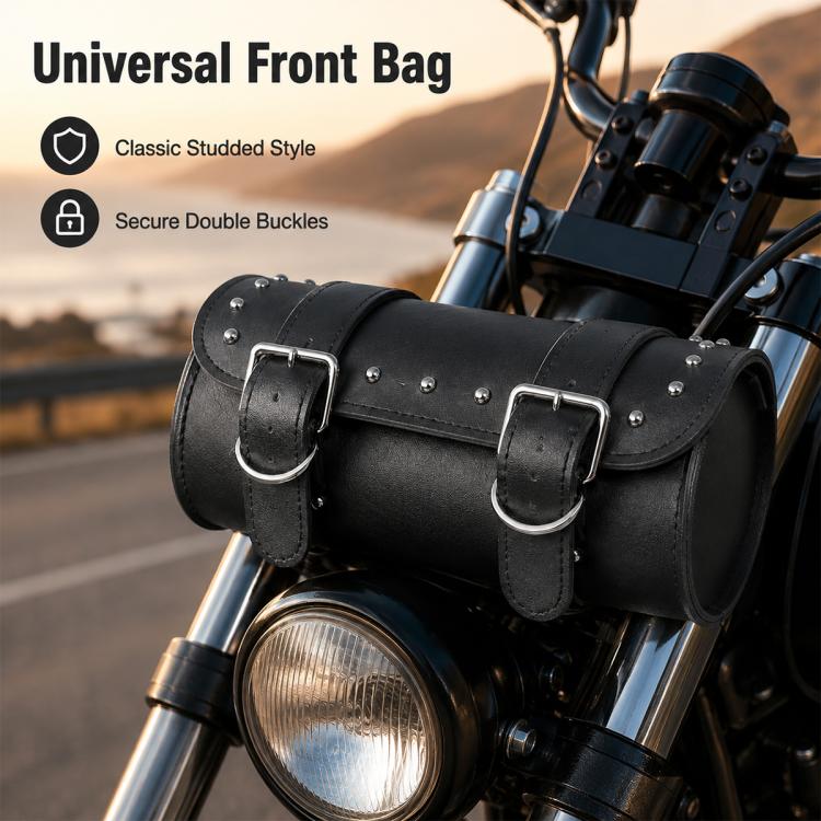 Vintage Leather Handlebar Hanging Bag for Motorcycles and Electric Bikes