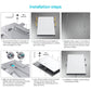 Flat mount bracket installation steps diagram with alignment notes and screws