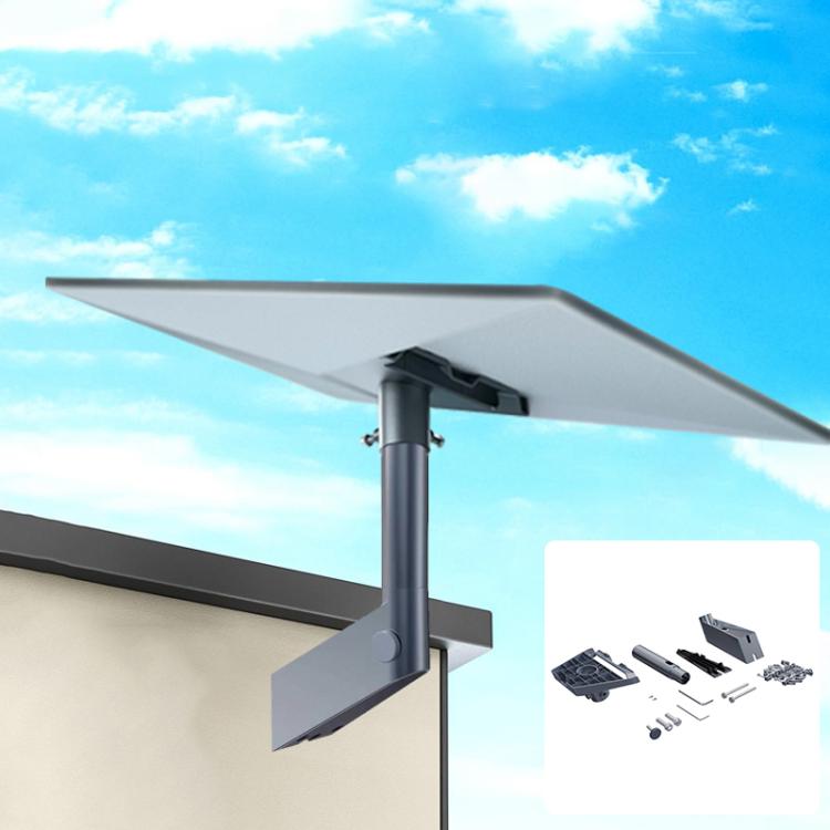 Aluminum rooftop wall-mount bracket with vertical pole and side mounting plate