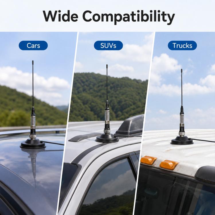 Magnetic antenna base installed on car, SUV, and truck roofs