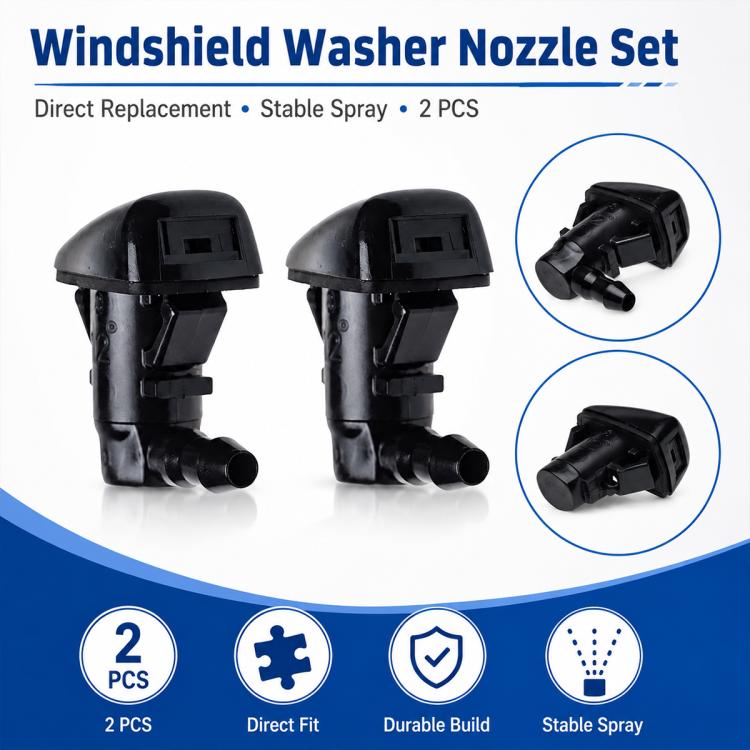 2 PCS Front Windshield Washer Wiper Jet Water Spray Nozzle for Ford / Lincoln