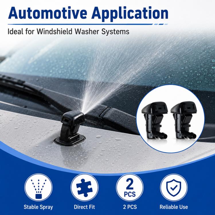 2 PCS Front Windshield Washer Wiper Jet Water Spray Nozzle for Ford / Lincoln