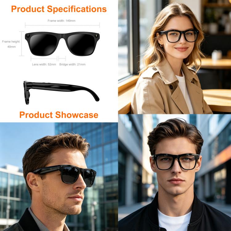 XK ONE Smart AI Glasses with 1MP HD Camera, BT Call, AI Voice Assistant, AI Translation, Transparent Lens, Sunglasses