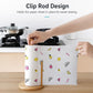 Bamboo paper roll holder with clip rod design, holding paper sheet in place