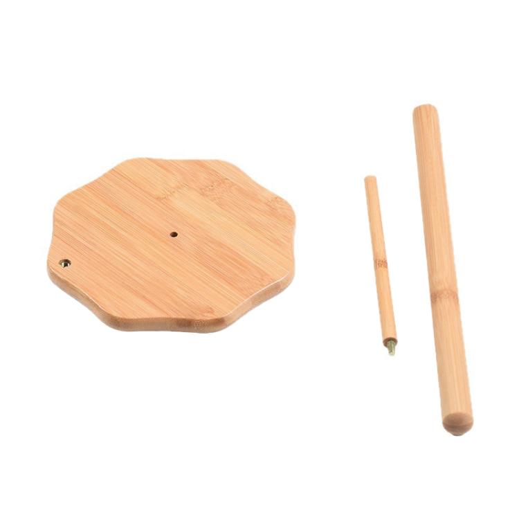 Bamboo countertop storage rack base with two support rods
