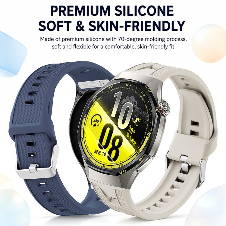 Press Button Quick Release Silicone Watch Band, For Huawei Watch GT7 / GT7 Pro 46mm