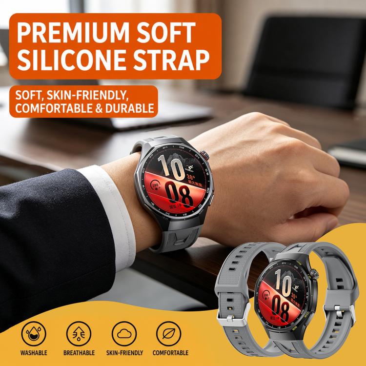 Press Button Quick Release Silicone Watch Band, For Huawei Watch GT7 / GT7 Pro 46mm