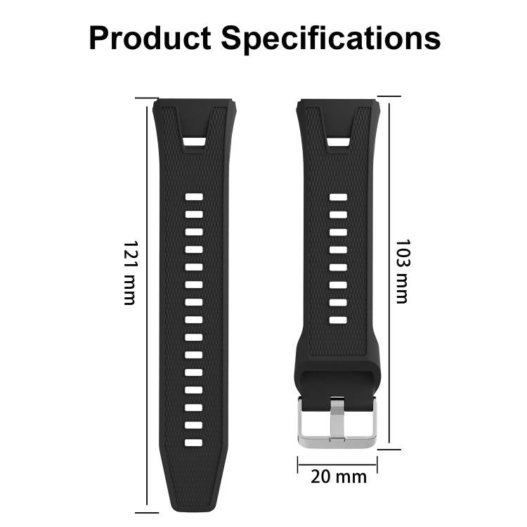 Press Button Quick Release Silicone Watch Band, For Huawei Watch GT7 / GT7 Pro 46mm