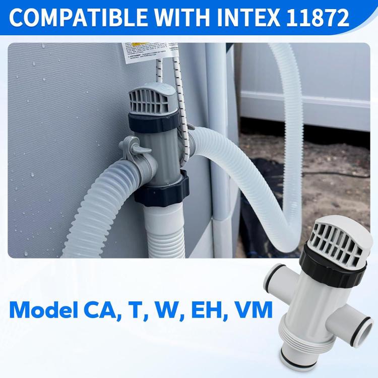 Intex 11872 compatible pool plunger valve with vented top and dual hose ports