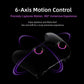 Black 8BitDo controller with purple-lit motion control rings across the grips