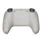 Gray wired gaming controller back with two analog sticks and rear shell details