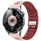 Horizontal Stripes Two Color Magnetic Silicone Watch Band, 22mm