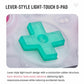 Translucent green D-pad cross on a gaming controller faceplate