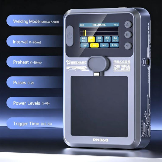 MECHANIC PN360 Portable Manual / Auto Double Pulse Digital Display Battery Spot Welder, MECHANIC PN360