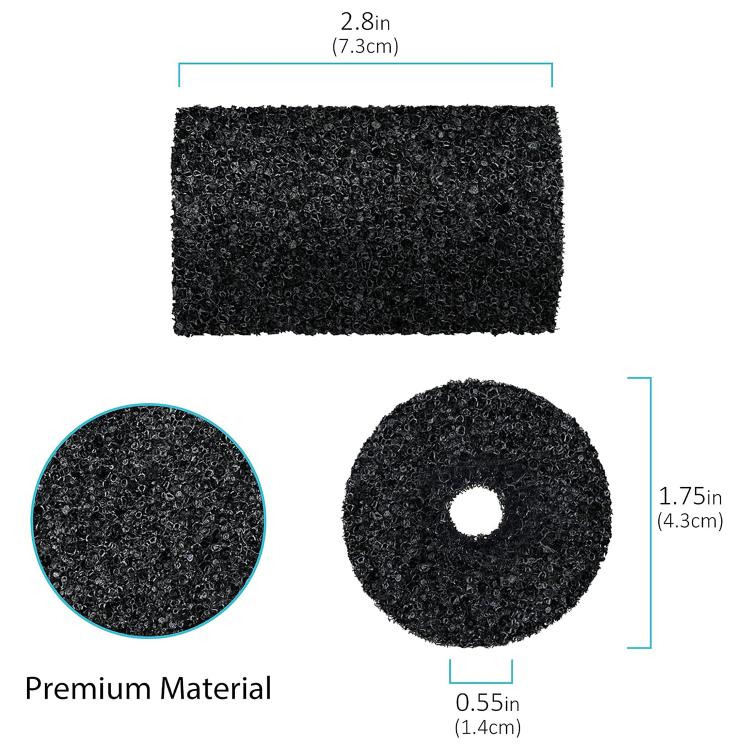 Black foam replacement sponges: rectangular pad and circular ring with center hole