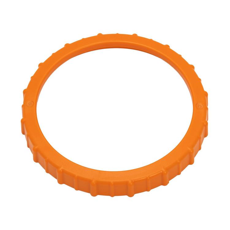 Orange plastic pool filter nut cap for sand filter cover