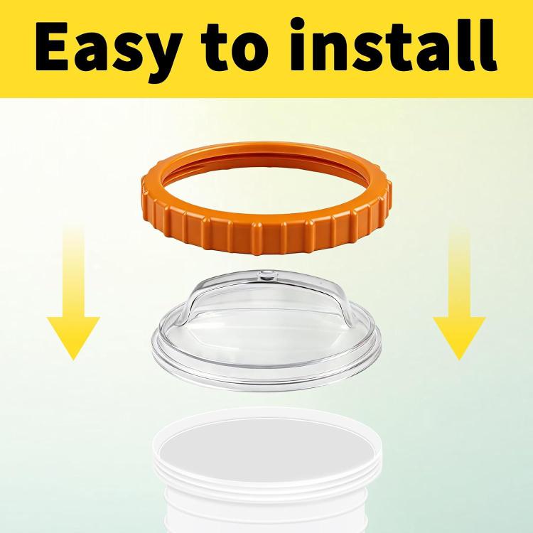 Orange nut ring with clear snap-on filter cover